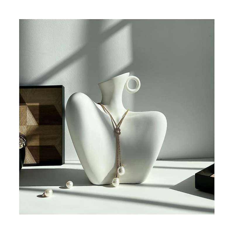 Ceramic Female Form Body Shape Flower Vase Minimalist Small Ceramic Flower Vase White Body Statue fo