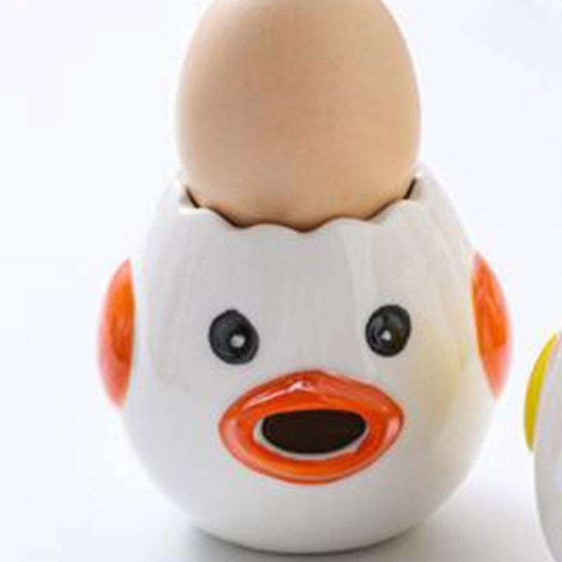 Ceramic Egg White Protein Separator Household Egg Yolk Filter Easy to Clean,Orange