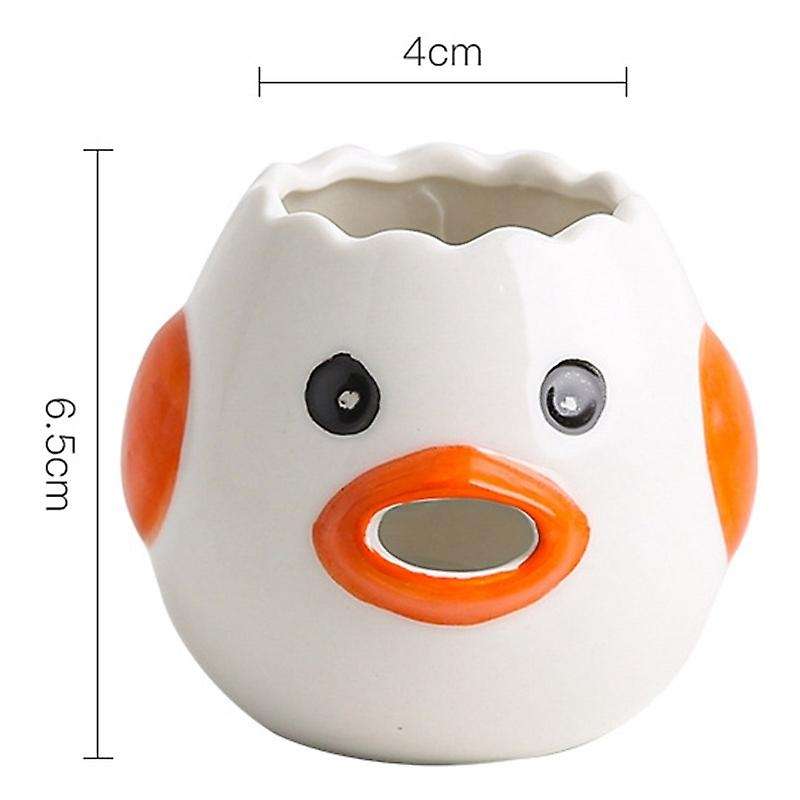 Ceramic Egg White Protein Separator Household Egg Yolk Filter Easy to Clean,Orange