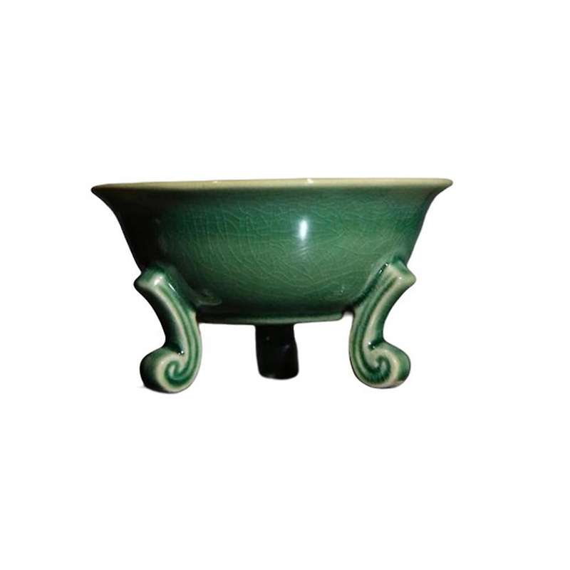 Ceramic Flower Bonsai Pot Chinese Style Simple Succulent Flower Pot with Hole Antique Flower Pot for