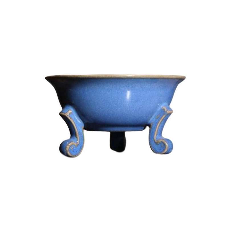 Ceramic Flower Bonsai Pot Chinese Style Simple Succulent Flower Pot with Hole Antique Flower Pot for