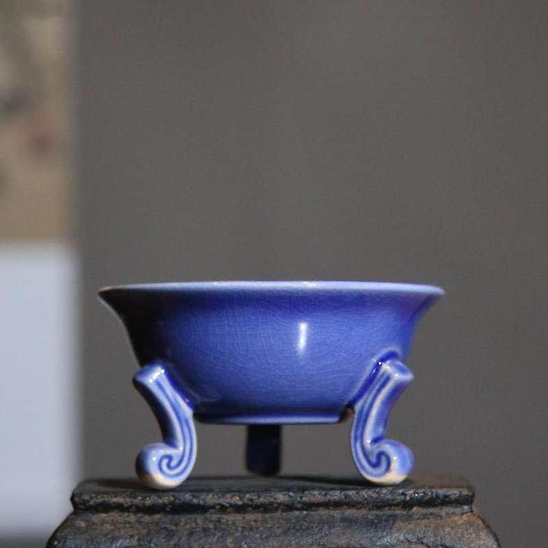 Ceramic Flower Bonsai Pot Chinese Style Simple Succulent Flower Pot with Hole Antique Flower Pot for