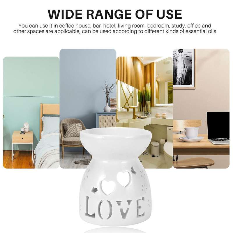 Ceramic Diffuser Candle Burner Ceramic Burning Essential Oils Diffusers Aromatic Lamp -love