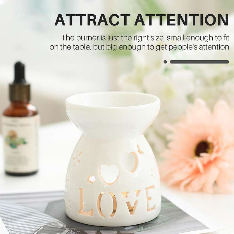 Ceramic Diffuser Candle Burner Ceramic Burning Essential Oils Diffusers Aromatic Lamp -love
