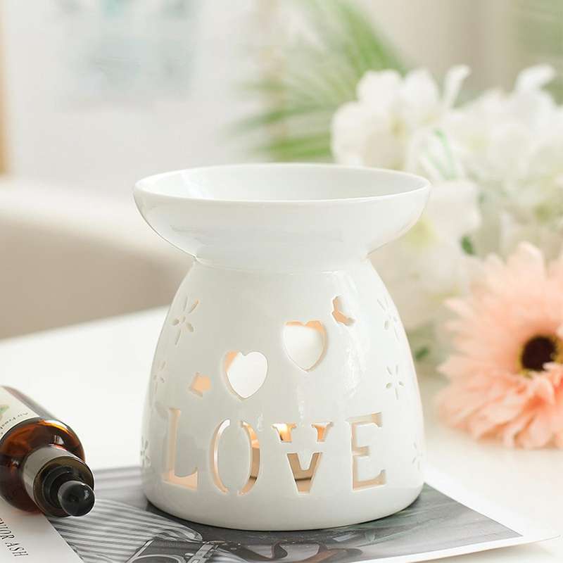 Ceramic Diffuser Candle Burner Ceramic Burning Essential Oils Diffusers Aromatic Lamp -love