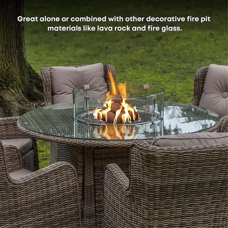 Ceramic Fire Balls, Set Of 10 Round Fire Set for Indoor and Outdoor Fire Pits Or Fireplaces, 3 Inch