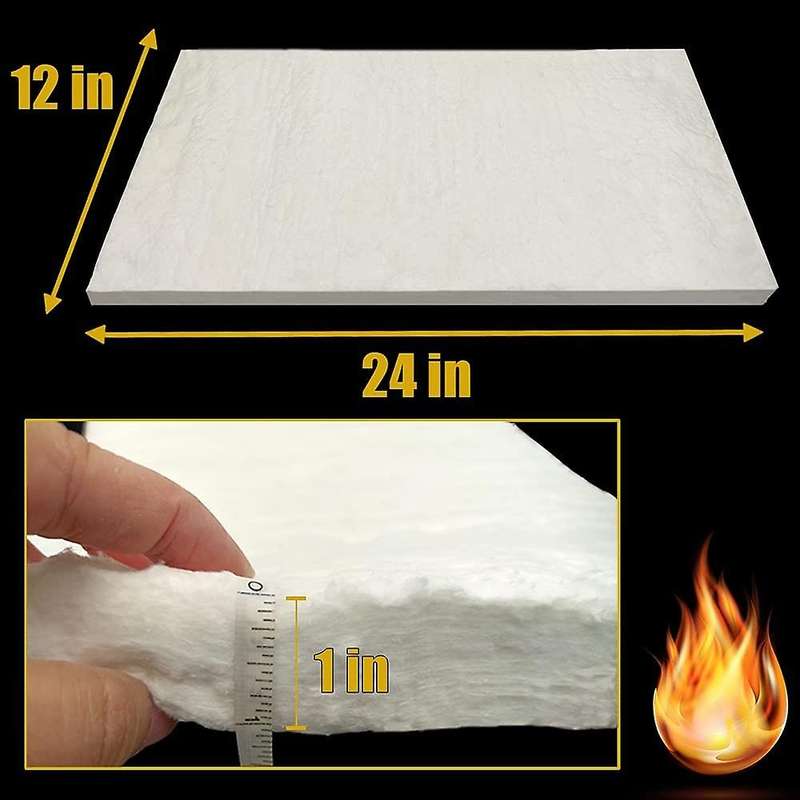 Ceramic Fiber Blanket Fireproof Insulation Baffle Rated to 2400F, High-Temperature Resistance, 3 Pcs