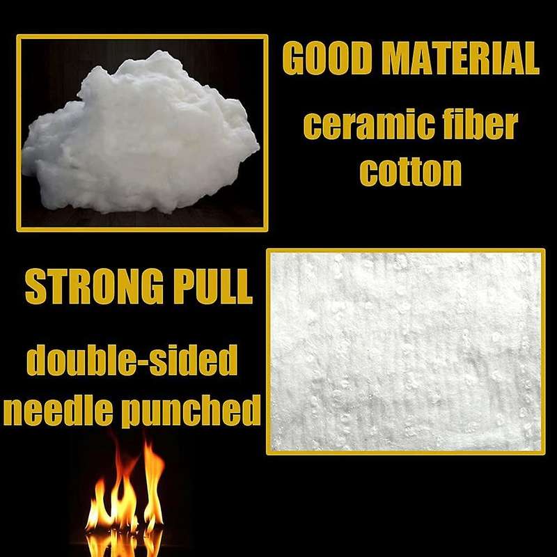 Ceramic Fiber Blanket Fireproof Insulation Baffle Rated to 2400F, High-Temperature Resistance, 3 Pcs