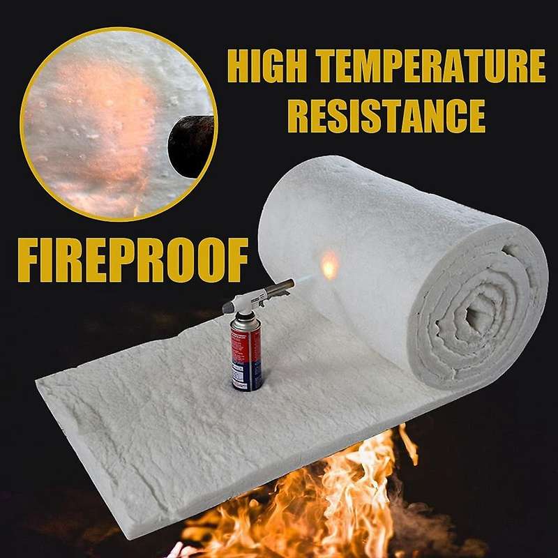 Ceramic Fiber Blanket Fireproof Insulation Baffle Rated to 2400F, High-Temperature Resistance, 3 Pcs