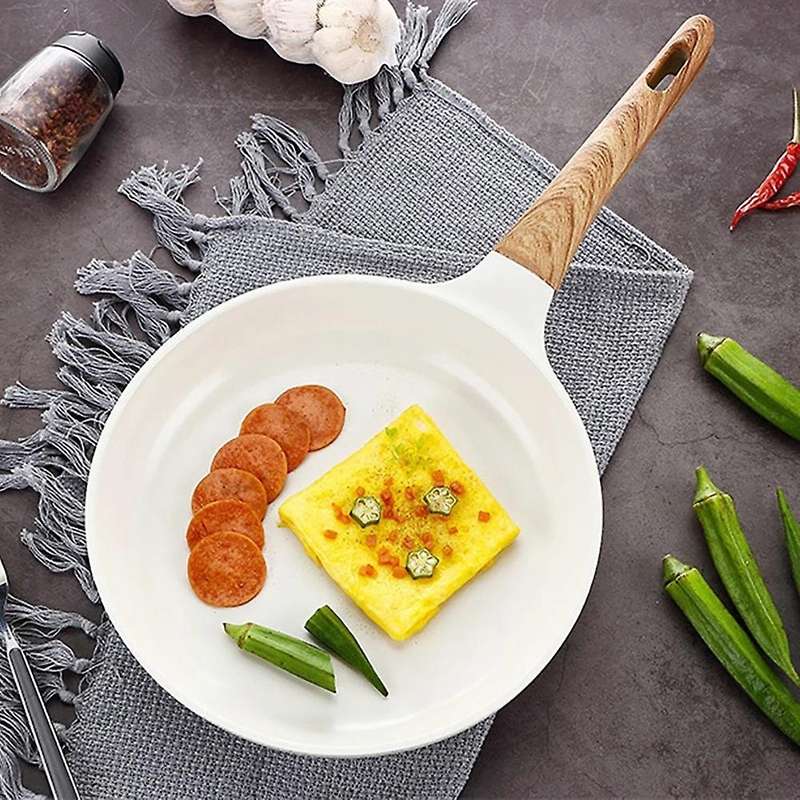 Ceramic Frying Pan Non-Stick Pans Deep Fryer Wok for Cooking Pots Round Frying Pan with Handle Kitch