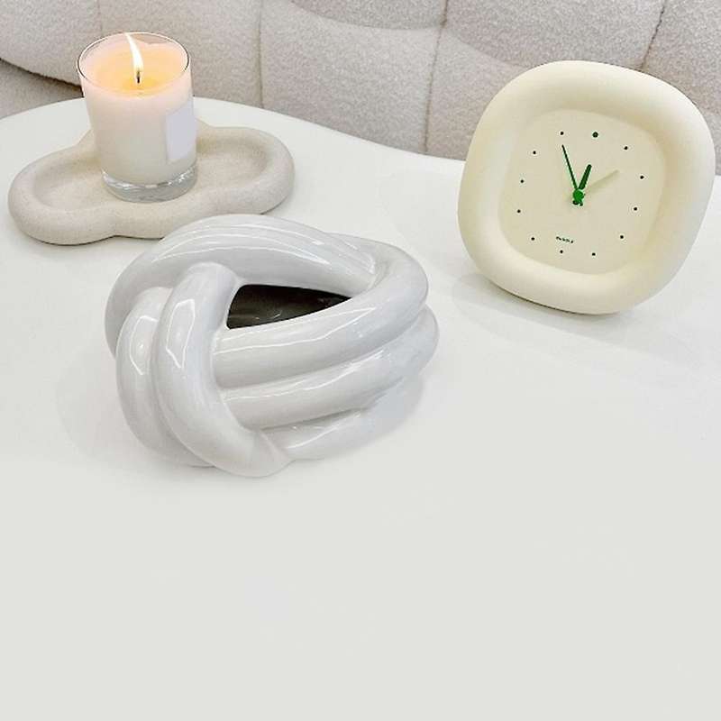 Ceramic Fun Knot Tissue Box Cover European Modern Face Tissue Holder Desktop Decorative Napkin Cases