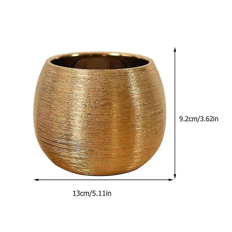 Ceramic Plant Pot Planter Unique Gold-plated Flower Pot Succulent Flowerpot Flower Vase Plant Pot