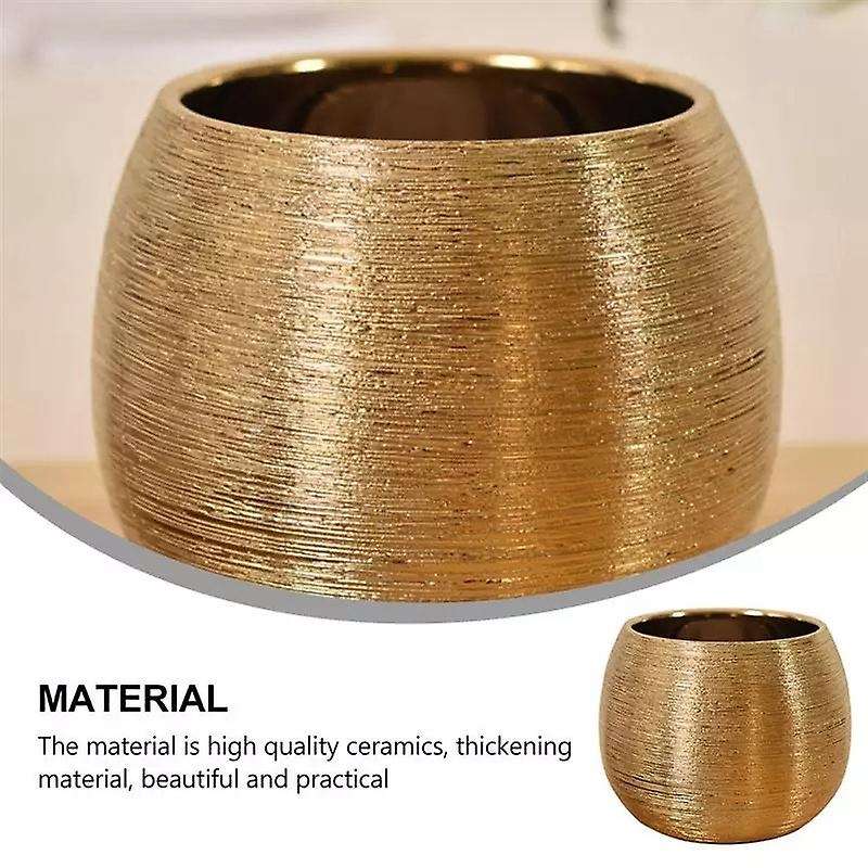 Ceramic Plant Pot Planter Unique Gold-plated Flower Pot Succulent Flowerpot Flower Vase Plant Pot