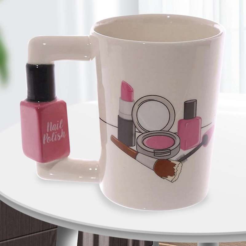 Ceramic Mugs Girl Tools Beauty Kit Nail Polish Handle Tea Coffee Mug Cup Personalized Mugs for Women