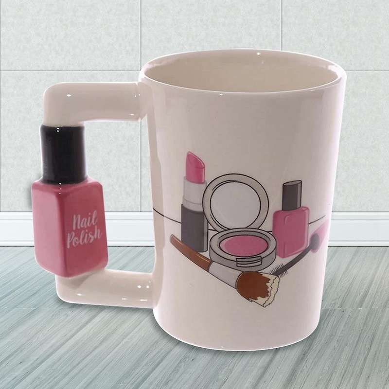 Ceramic Mugs Girl Tools Beauty Kit Nail Polish Handle Tea Coffee Mug Cup Personalized Mugs for Women