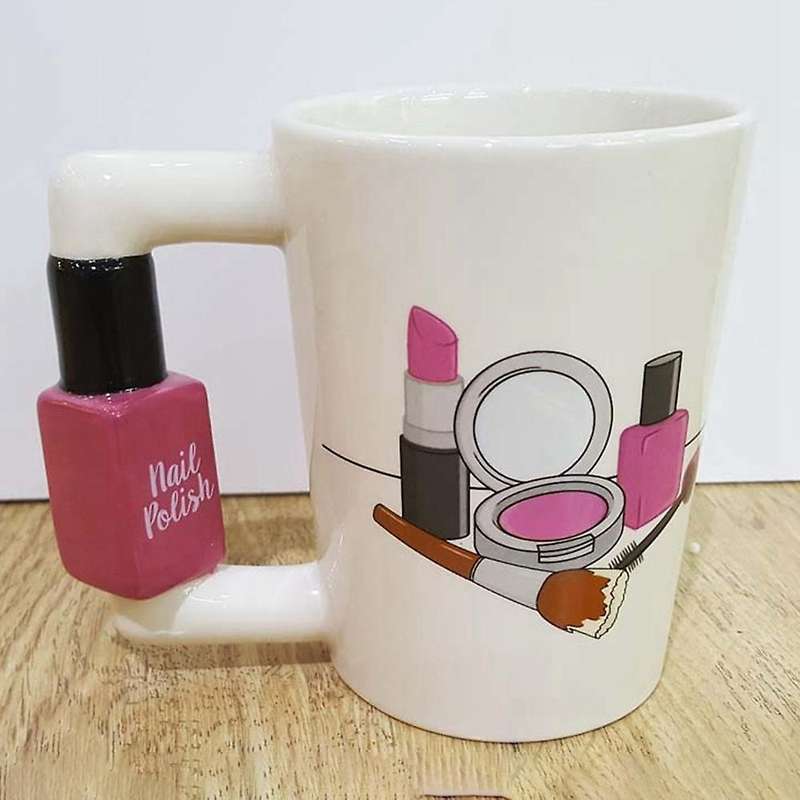 Ceramic Mugs Girl Tools Beauty Kit Nail Polish Handle Tea Coffee Mug Cup Personalized Mugs for Women