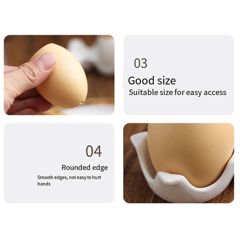 Ceramic Salt and Pepper Shaker Set, Mini Brown Egg Shaped Shakers with Carton Design Holding Stand