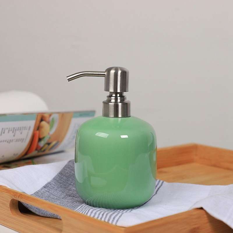 Ceramic Soap Dispenser with Aluminum Alloy Pump 15 Oz Hand Soap Dispenser Refillable Bottle for Bath