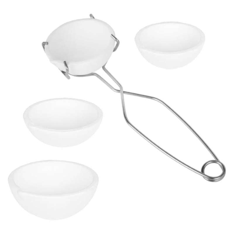 Ceramic Torch Crucible Dish Cup Set 1PC Whip Tongs Handle with 4 Pcs Melting Quartz Crucibles Meltin
