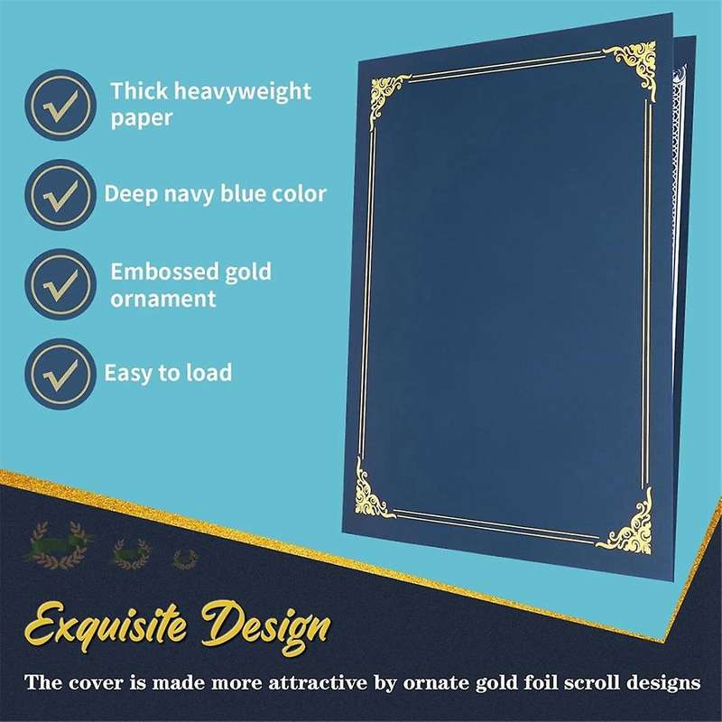 Certificate Holders, 25 Packs Diploma Holders, Certificate Covers with Gold Foil Border for Letter S
