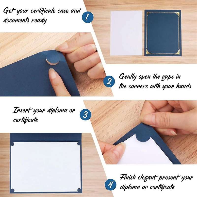 Certificate Holders, 25 Packs Diploma Holders, Certificate Covers with Gold Foil Border for Letter S