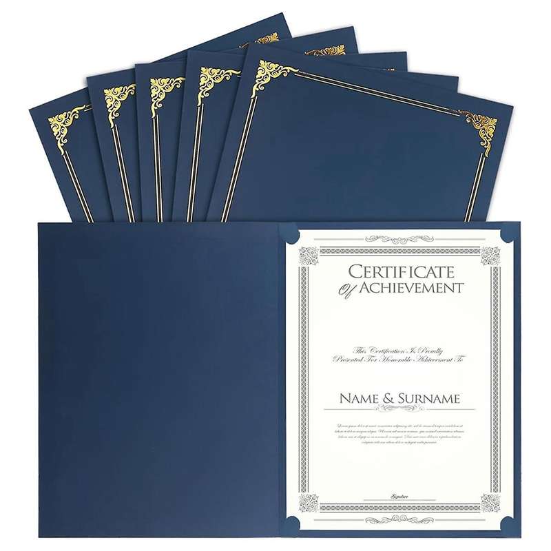 Certificate Holders, 25 Packs Diploma Holders, Certificate Covers with Gold Foil Border for Letter S