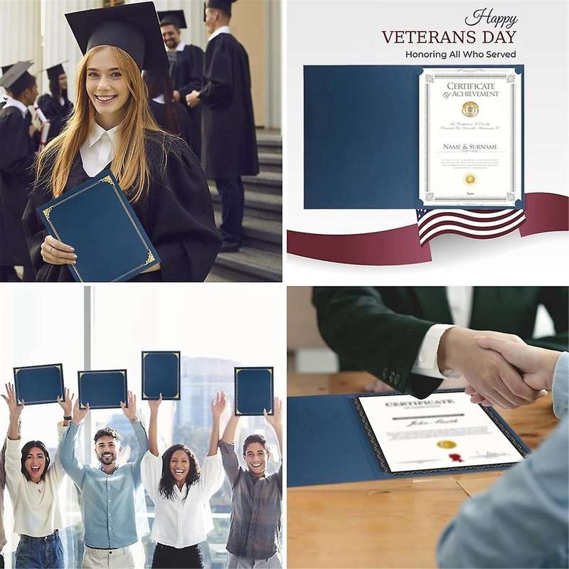 Certificate Holders, 25 Packs Diploma Holders, Certificate Covers with Gold Foil Border for Letter S