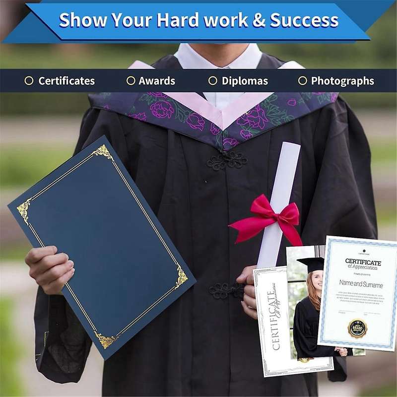 Certificate Holders, 25 Packs Diploma Holders, Certificate Covers with Gold Foil Border for Letter S