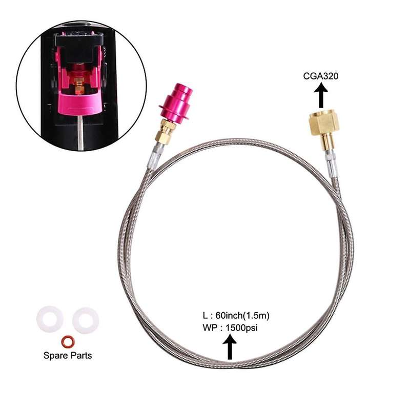 Cga320 Co2 Adapter Quick Connector Hose Compatible with for Duo/terra/art  Machine Co2 Adapter