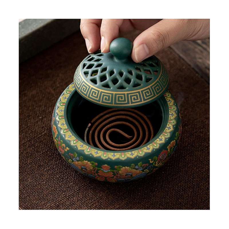 Ceramics Incense Burner Stick Holder Line Incense Plate Sandalwood Coil Base Temples Yoga Studios