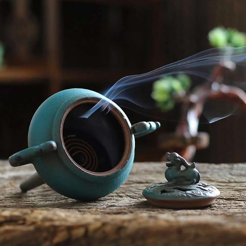 Ceramics Antique Incense Censer Tripod Sandalwood Furnace Archaize Incense Burner Censer for Office