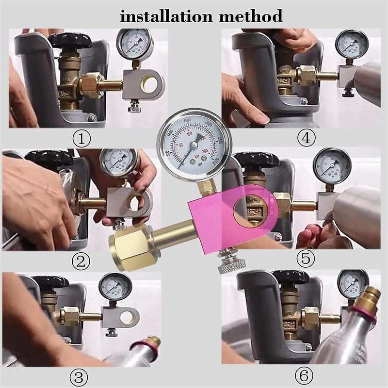 CGA320 CO2 Quick Refilling Adapter,for Terra/Duo/Art Pink Co2 Cylinder,Adapter for Filling Pink Co2
