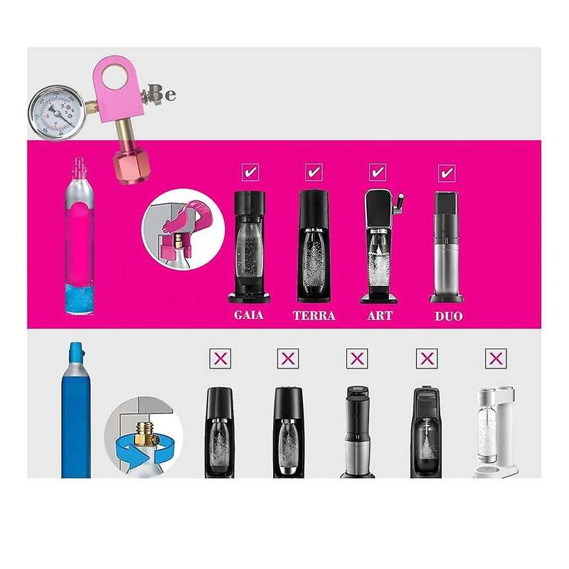 CGA320 CO2 Quick Refilling Adapter,for Terra/Duo/Art Pink Co2 Cylinder,Adapter for Filling Pink Co2