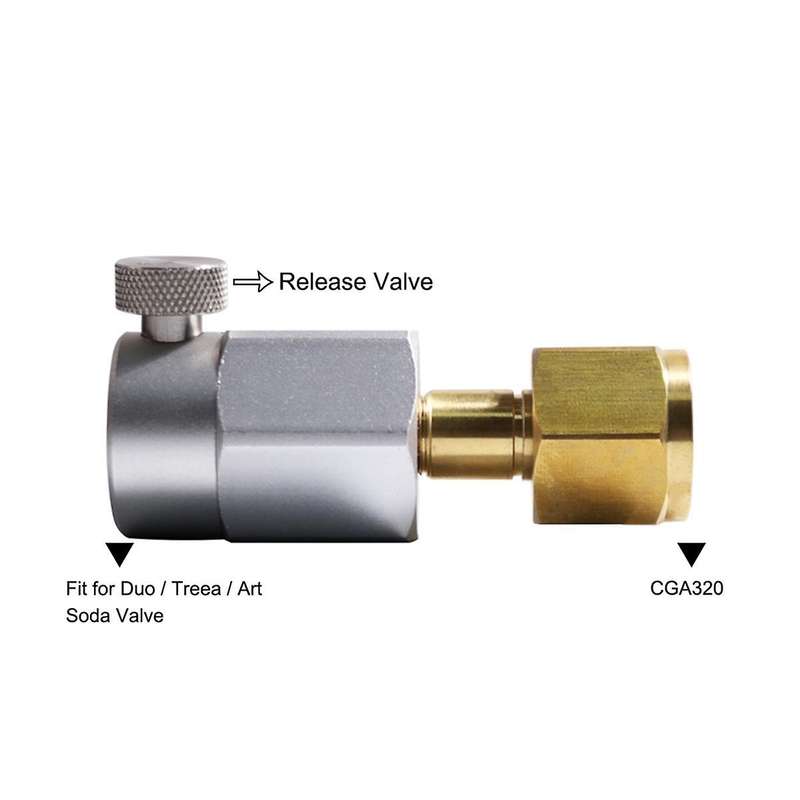 CGA320 Soda Cylinder QUICK Adapter Inflation Valve for DUO/ART/TERRA//CRYSTAL 3.0