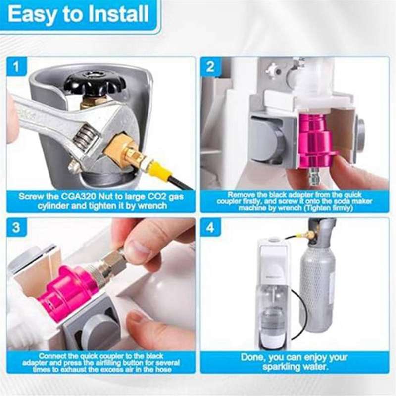 CGA320 Quick Connect Adapter Terra DUO Art to External Co2 Tank Adapter Hose Kit