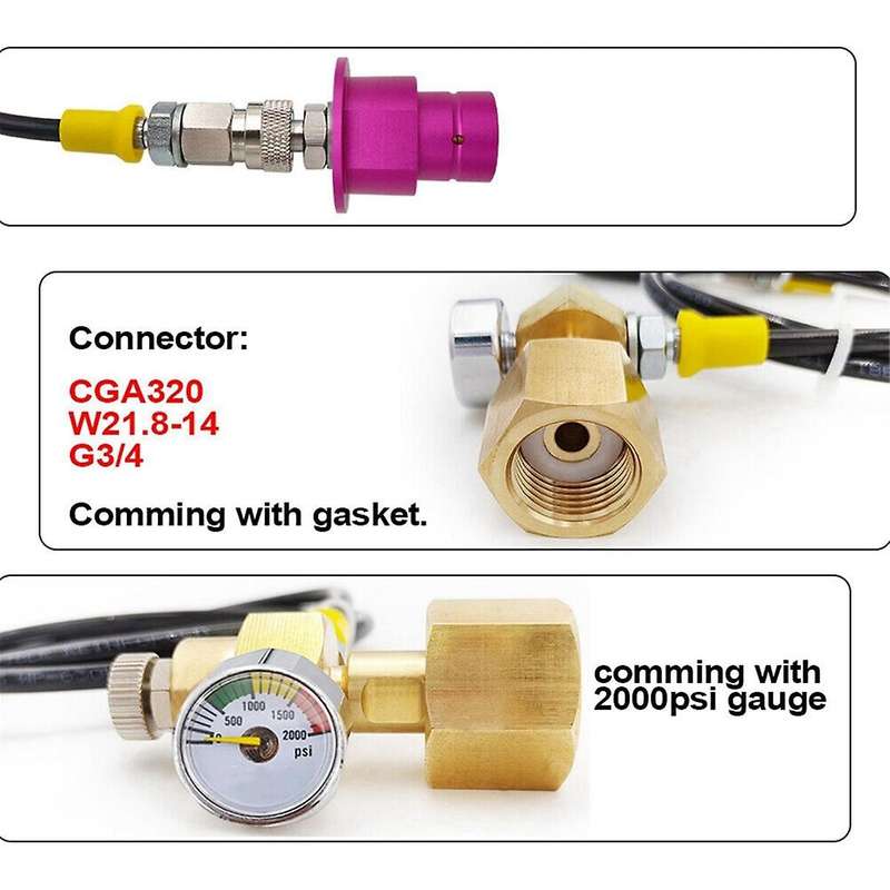 CGA320 Quick Connect Adapter Terra DUO Art to External Co2 Tank Adapter Hose Kit