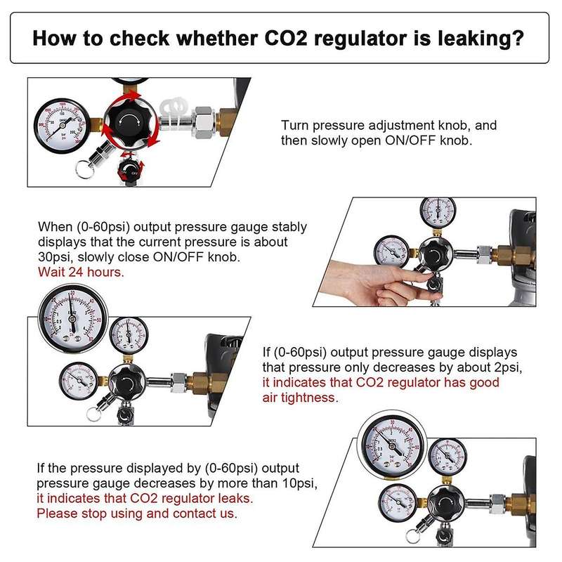 Cga-320 Regulator,dual Stage Gauge Co2 Regulator for Kegerator Pressure Regulator with 1/4inch & 5/1