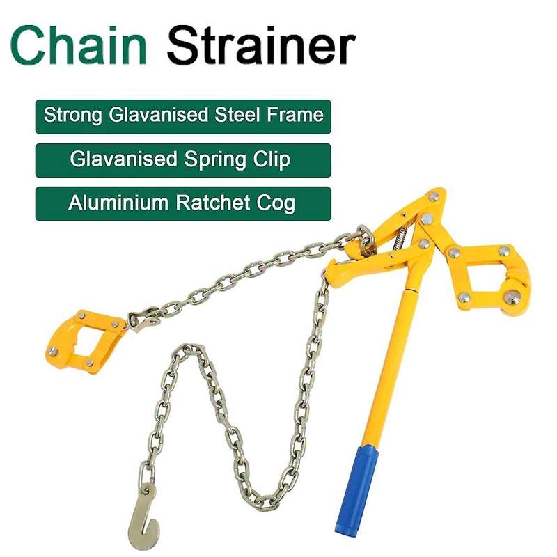 Chain Strainer Fence Repair Compact Tool,Barbed Wire Tightener 47.25 Inch Chain Capacity 2200Lbs Ba
