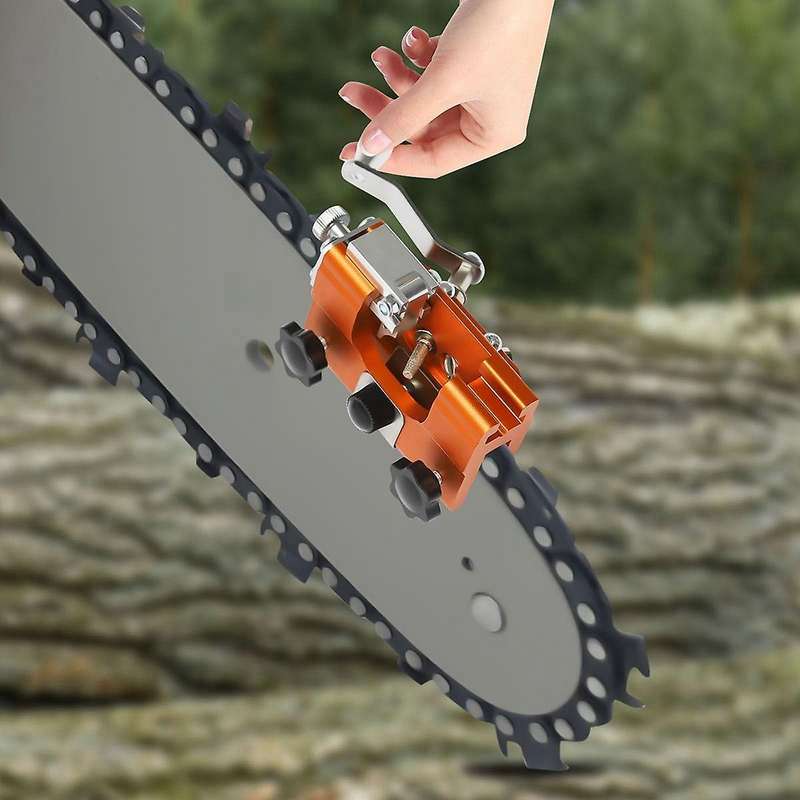 Chainsaw Sharpener Jig, Hand-cranked Chainsaw Sharpening Kit with 5 Burr for 4-22 Inch Chainsaw and