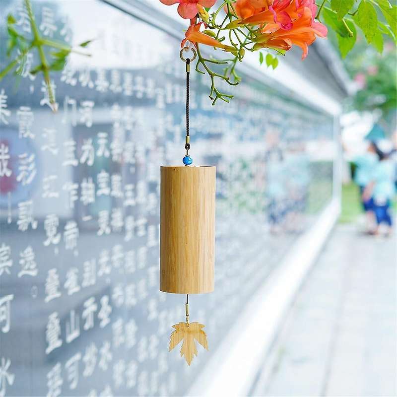 Chakra Chime Bamboo Meditation Chimes for Outdoors Wind Chime Sound Instruments Chimes Set C Chord D