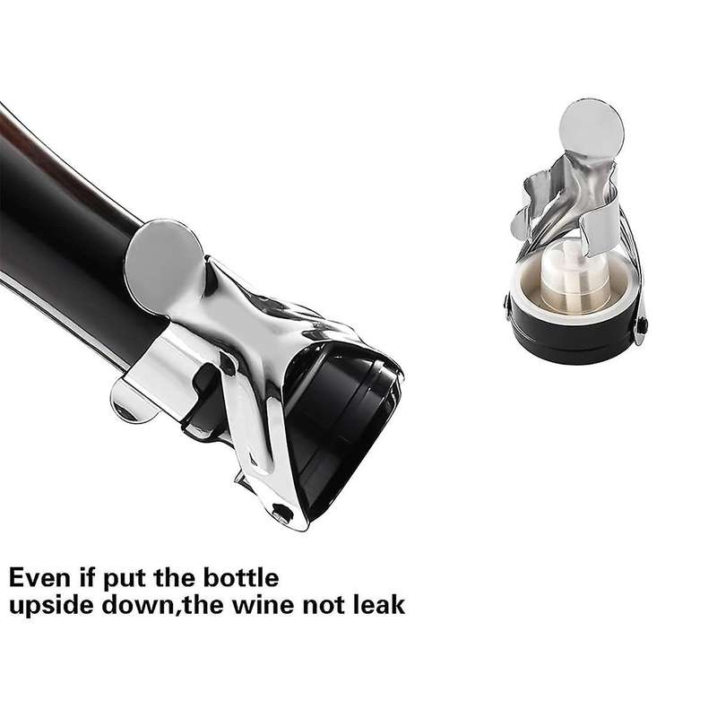 Champagne&Wine Bottle Stoppers Stainless Steel , Leak Proof Keep Reusable Saver, Cork Suitable 4 Pac