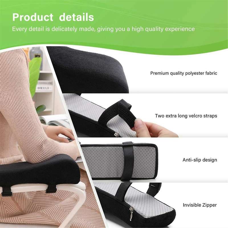 Chair Ergonomic Armrest Cushions Pressure Relief with Memory Foam Armrest Pads 2-piece Set Of Chair