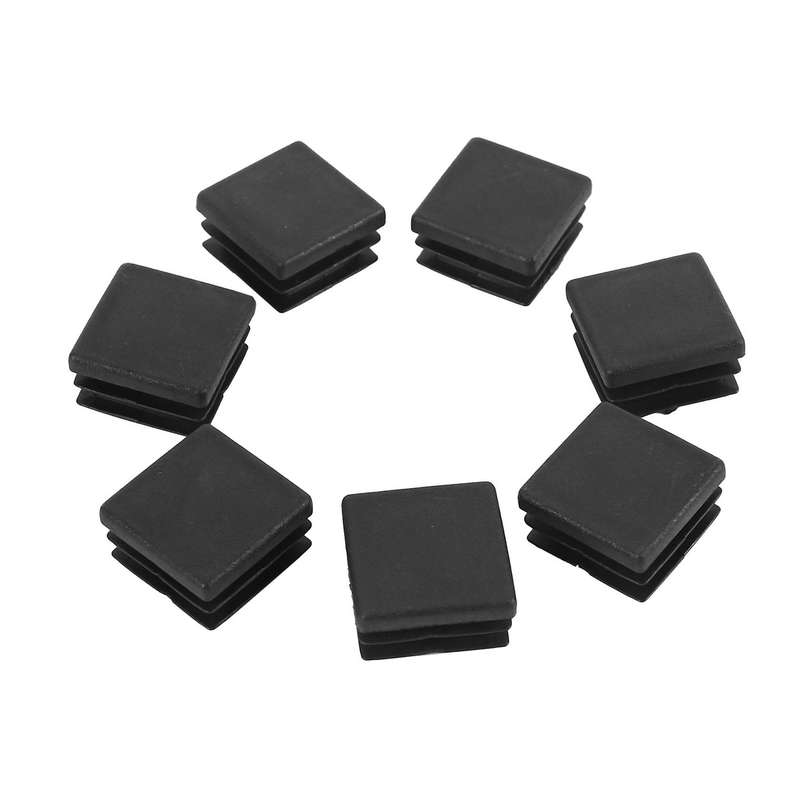 Chair Leg Plastic Blanking End Cap Tube Insert Black 20mmx20mm 50pcs