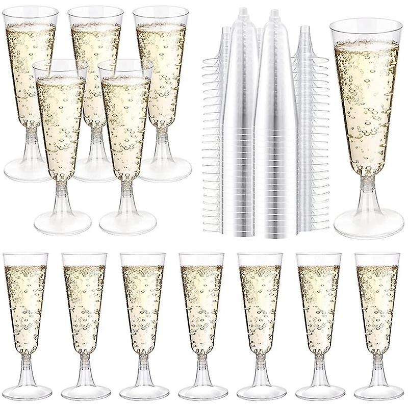 Champagne , Clear Plastic Champagne Glasses, 120 Pcs Champagne Glasses, Disposable Toasting Glasses
