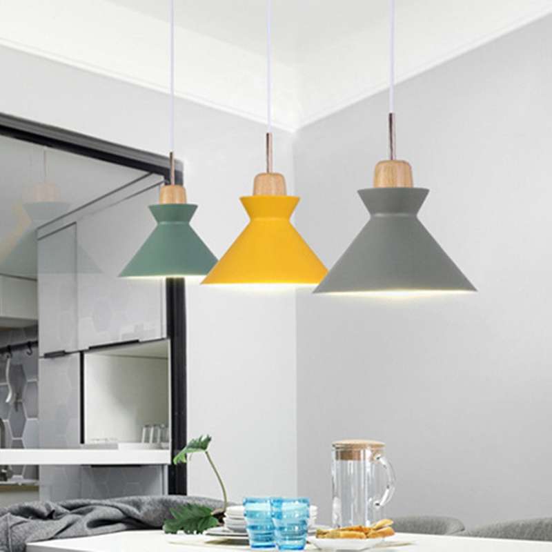 Chandelier Modern Minimalist Dining Room Aisle Light Wrought Iron Bedside Macarons Chandelier(White)