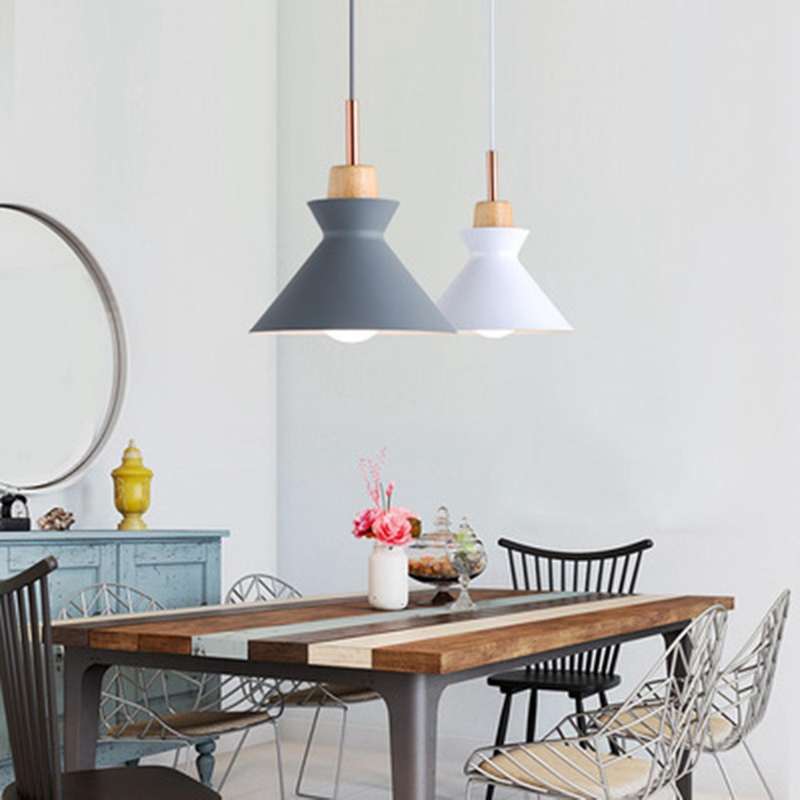 Chandelier Modern Minimalist Dining Room Aisle Light Wrought Iron Bedside Macarons Chandelier(White)
