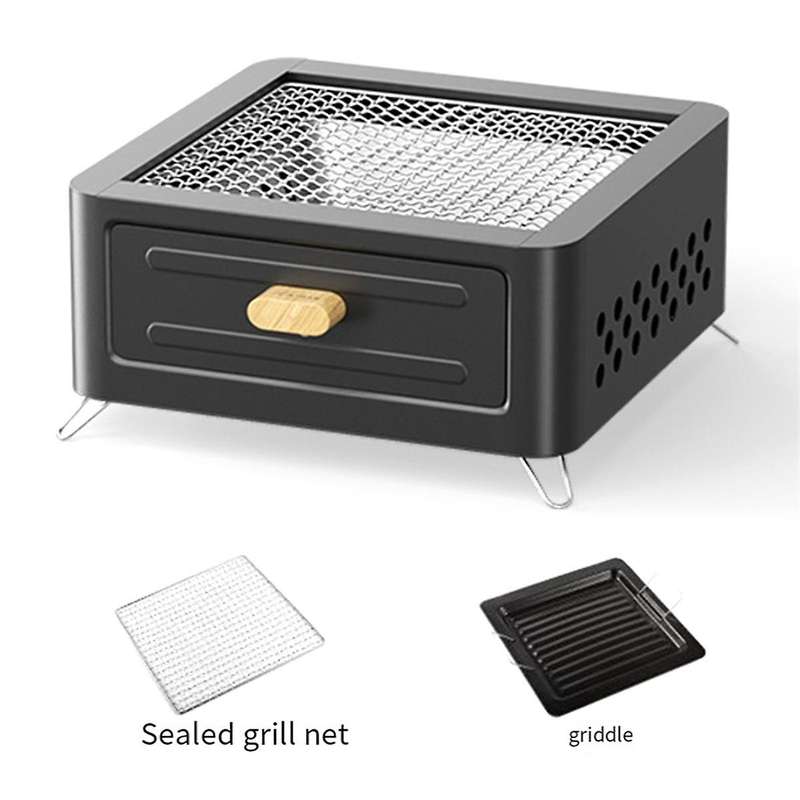 Charcoal Grill, BBQ Grill Folding Portable Smoker Grill, Barbecue Grill Desk Tabletop Outdoor Grill