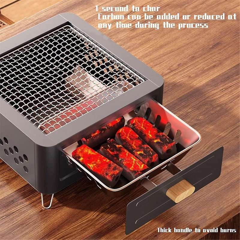 Charcoal Grill, BBQ Grill Folding Portable Smoker Grill, Barbecue Grill Desk Tabletop Outdoor Grill