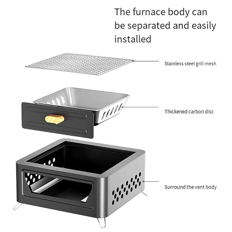 Charcoal Grill, BBQ Grill Folding Portable Smoker Grill, Barbecue Grill Desk Tabletop Outdoor Grill