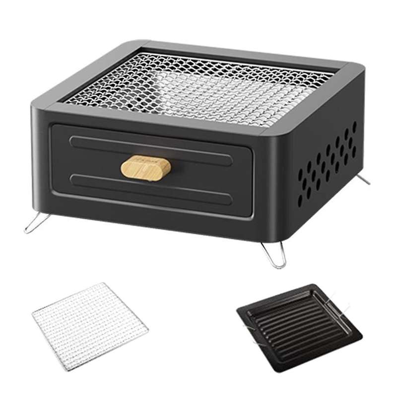 Charcoal Grill, BBQ Grill Folding Portable Smoker Grill, Barbecue Grill Desk Tabletop Outdoor Grill